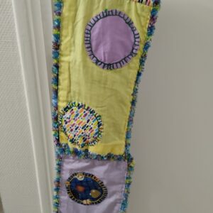 TOUR DE COU MYOSOTIS JAUNE VERSION PATCHWORK