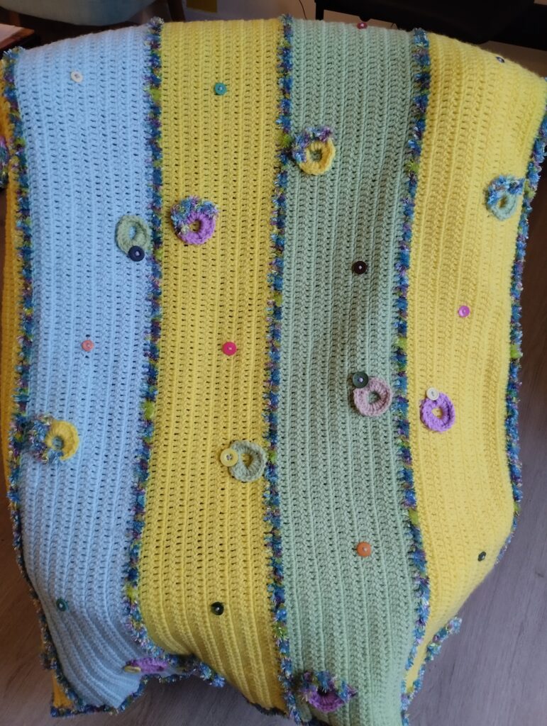 Belle couverture de laine multicolore