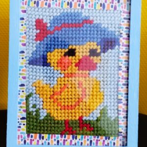 Canevas enfant brodé "Le canard Donald duck" 18 cm x 24 cm